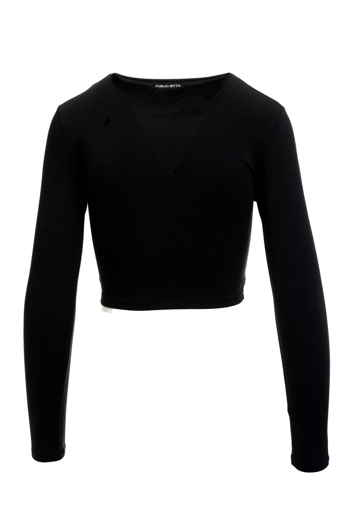 Long sleeve crop in black