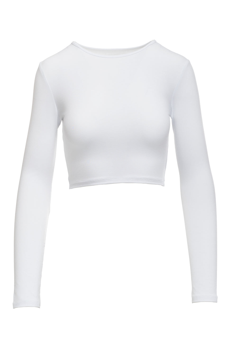 Long sleeve crop top in white