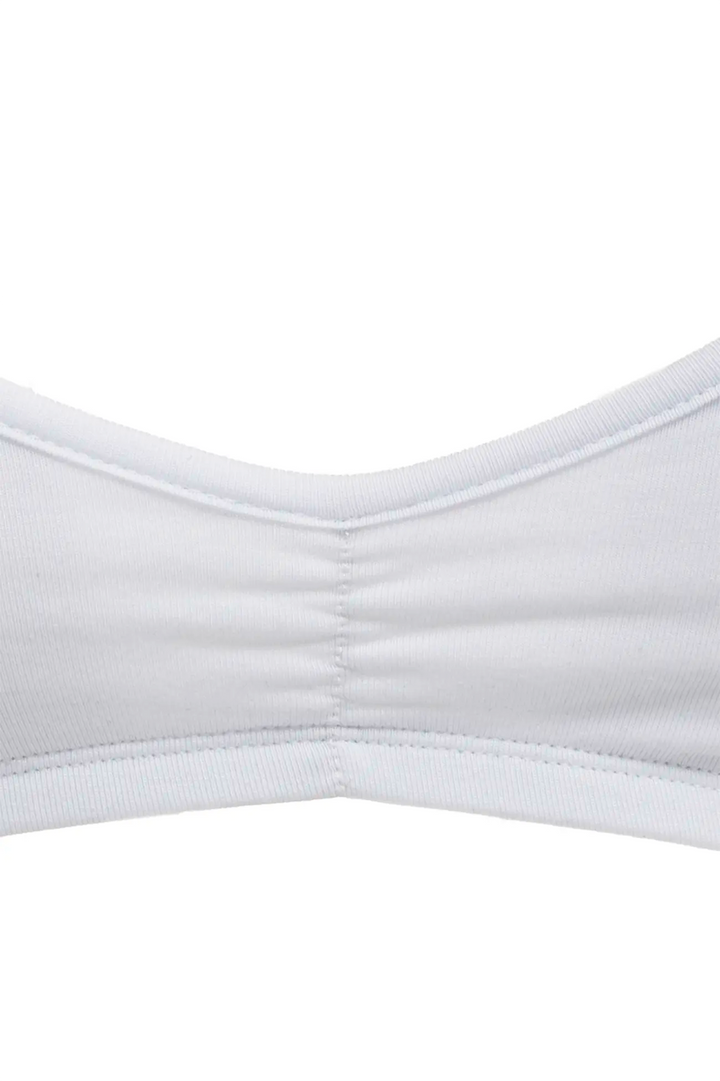 White bralette with ruched front