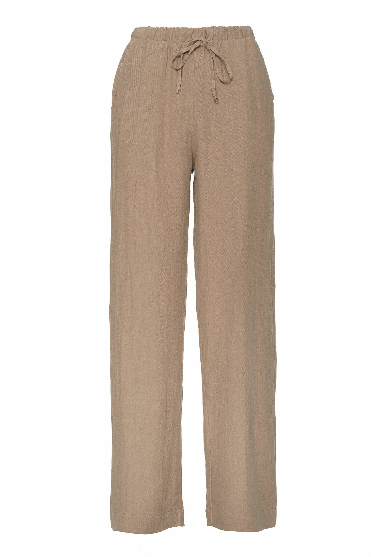 Womens-Beige-Wide-Leg-Linen-