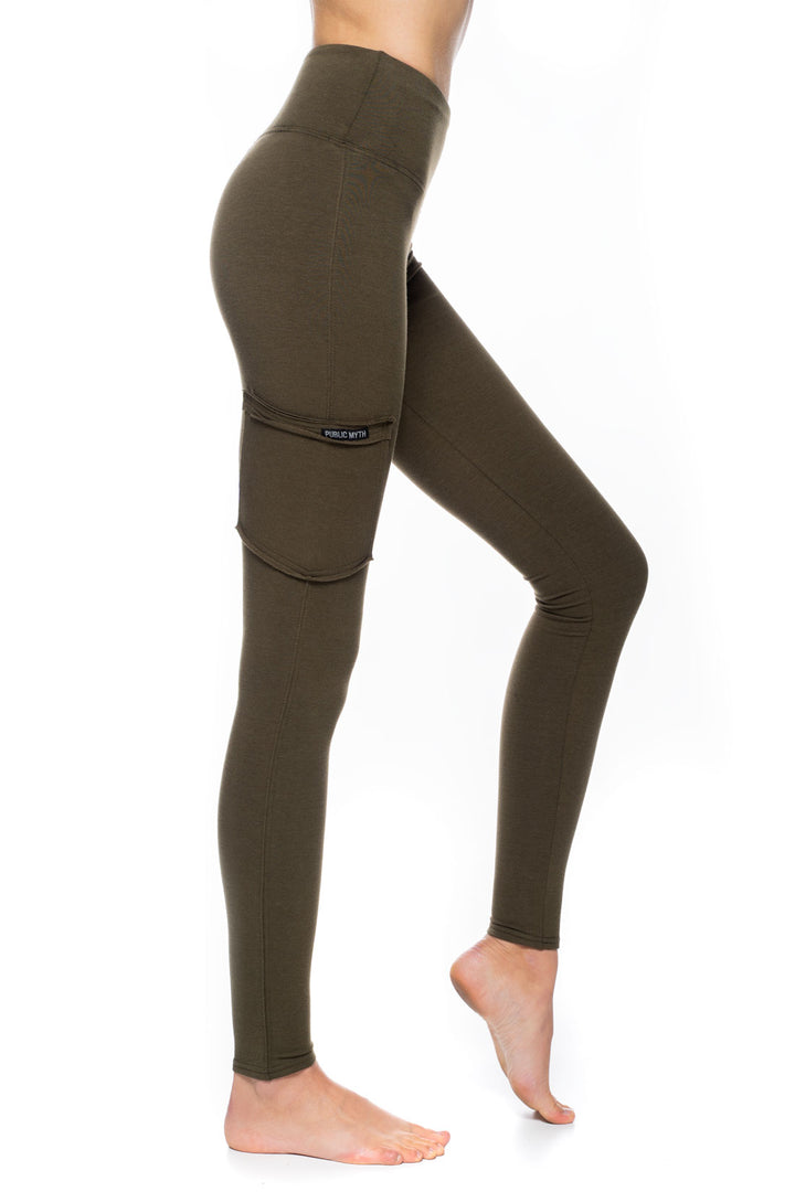 green leggings with a pocket