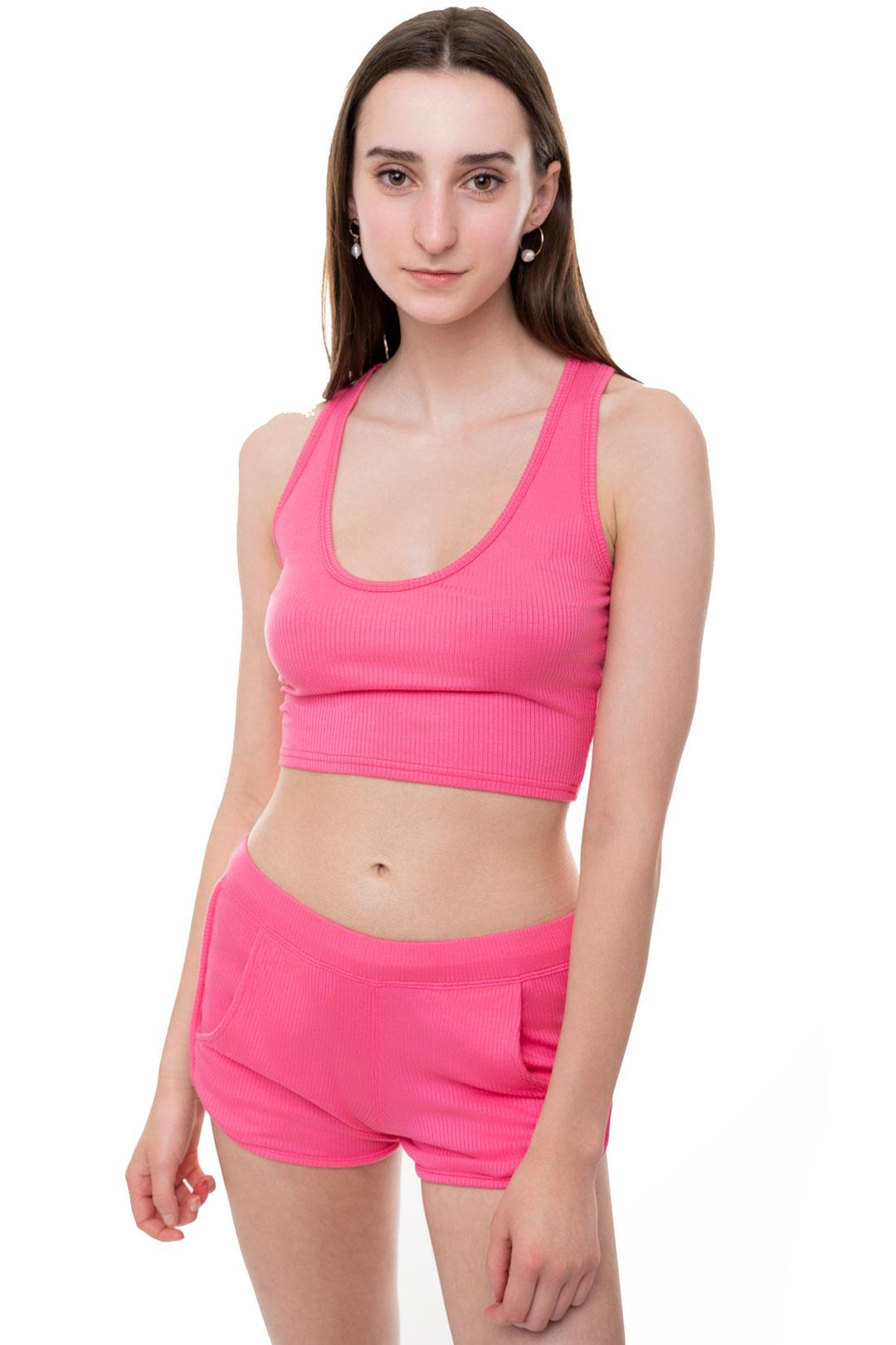 hot pink crop top