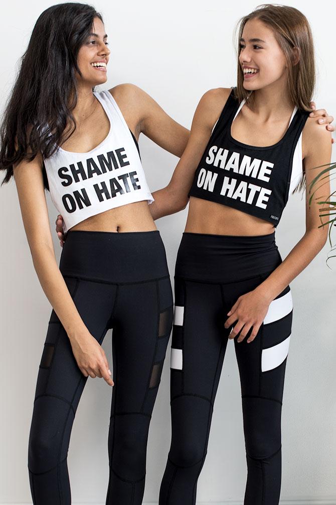 Shame On Hate Racerback Crop