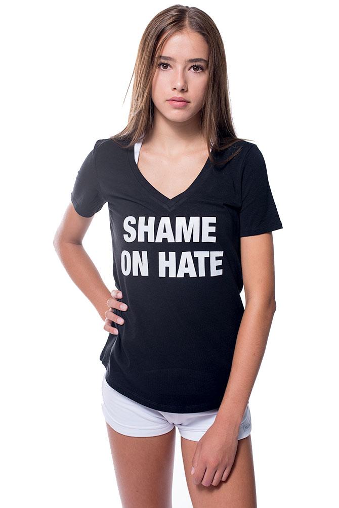 Shame On Hate V Neck T