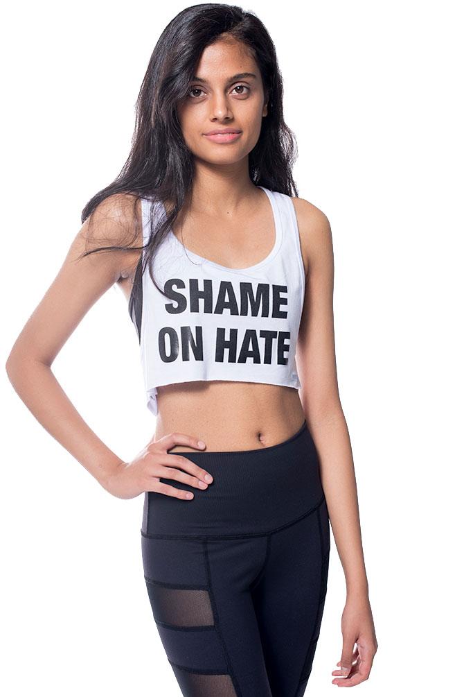 Shame On Hate Racerback Crop