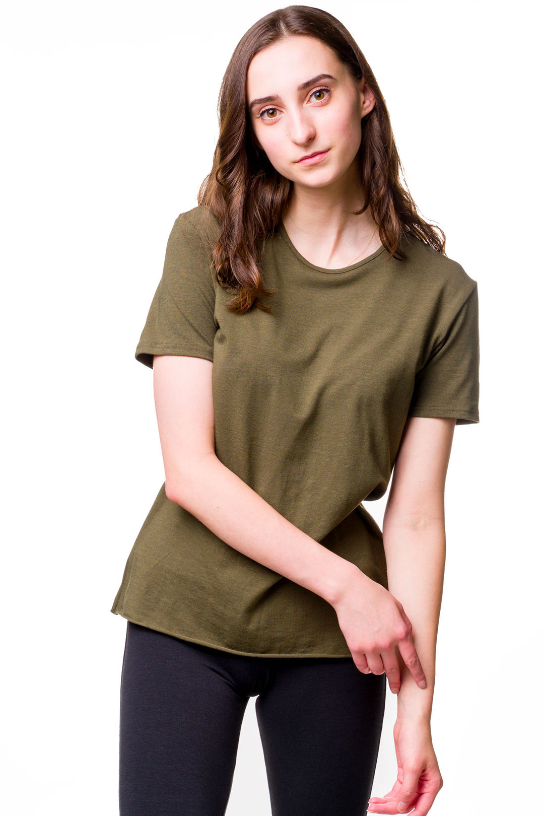 women's bamboo T Shirt  in Olive Green