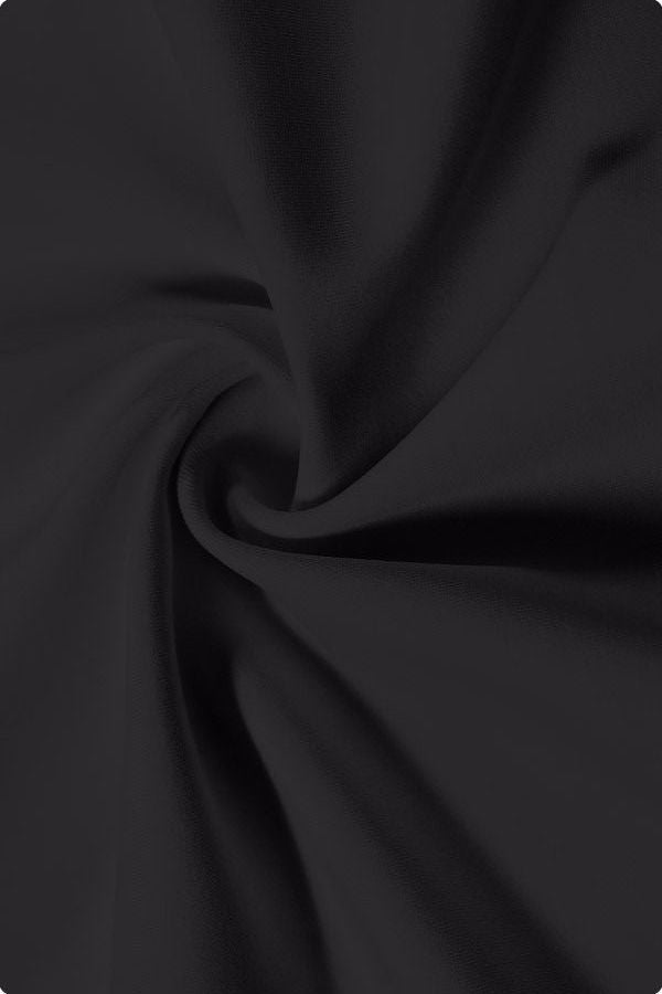 Black Polyester Lycra Tricot Fabric