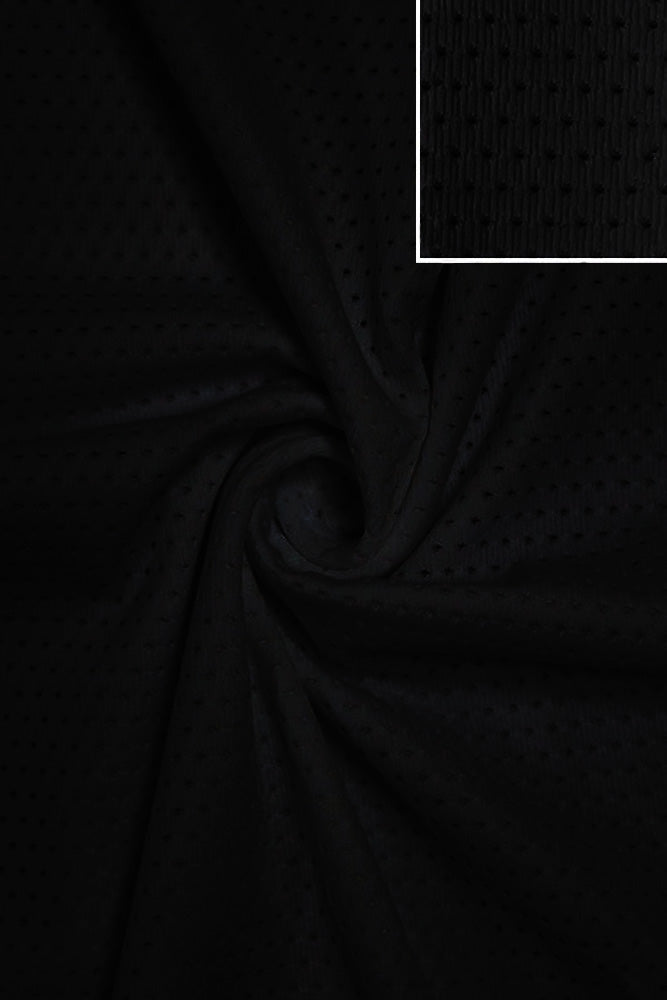 Black Nylon Spandex Tricot Mesh Fabric