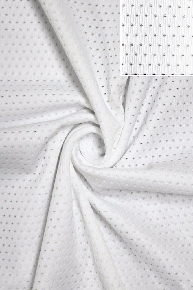 Nylon Spandex Tricot Mesh Fabric White