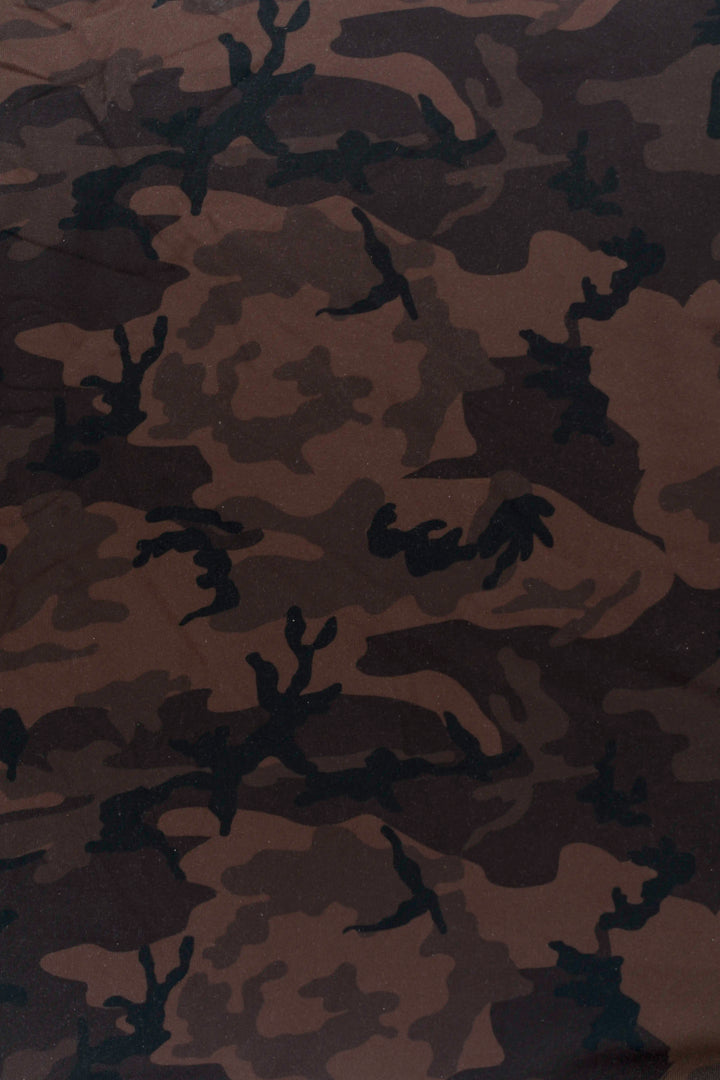 Brown Camo Nylon Spandex Stretch Fabric