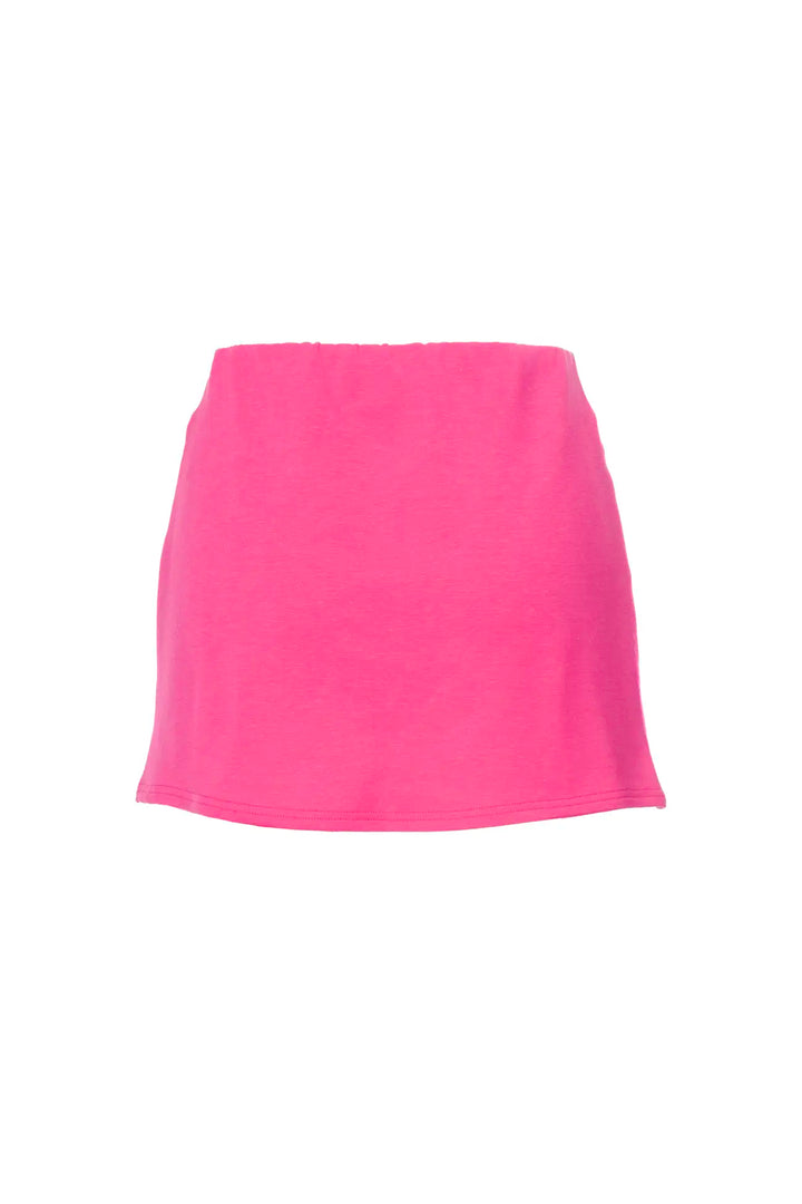 Front Slit Fuchsia Mini Skirt