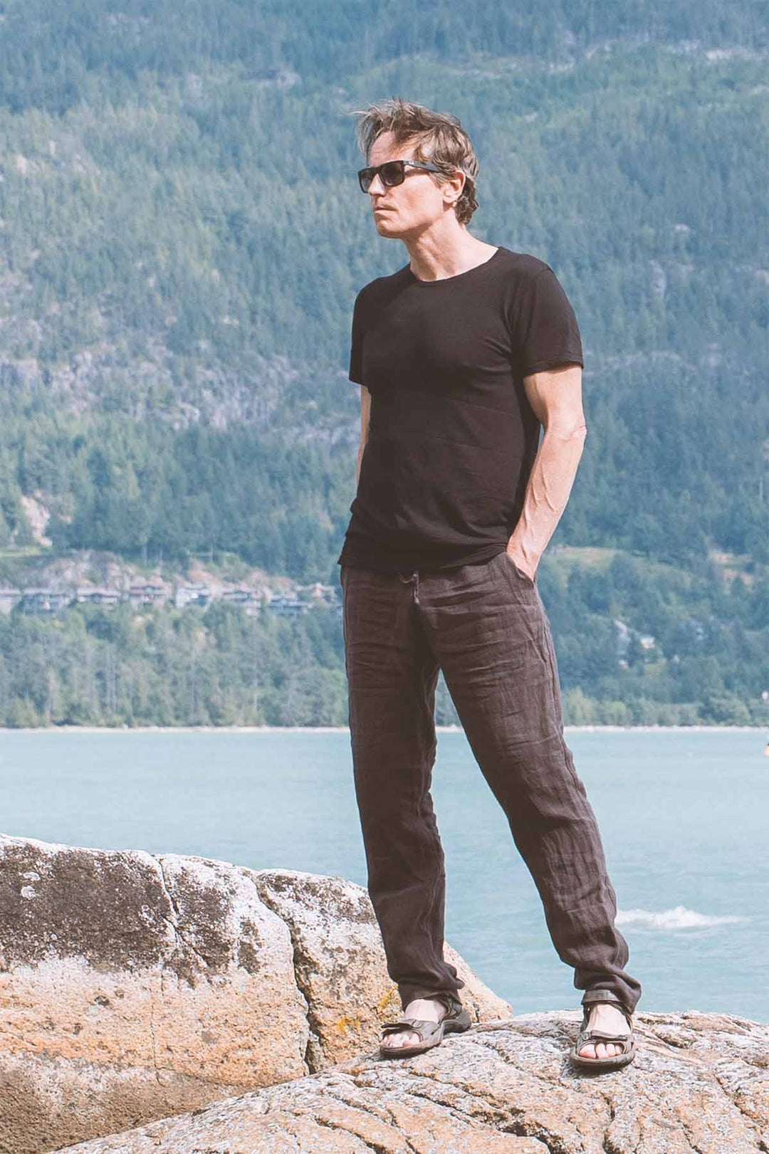 Men's Wide Leg Linen Pant