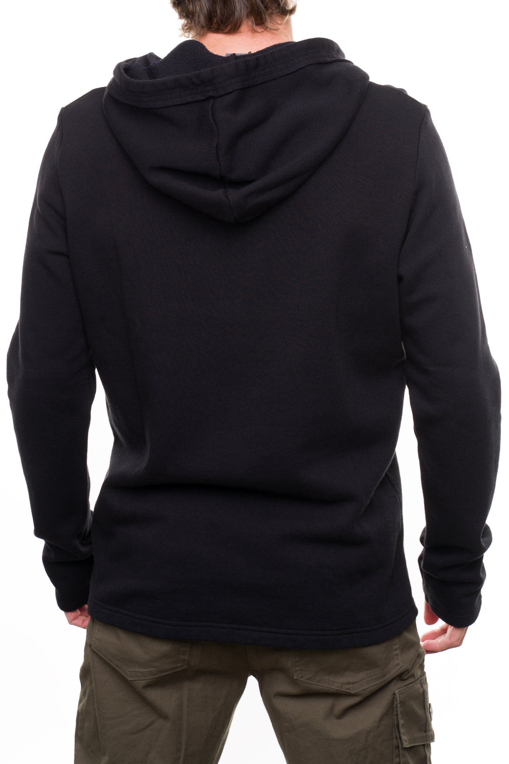 Black organic cotton men's hoodie