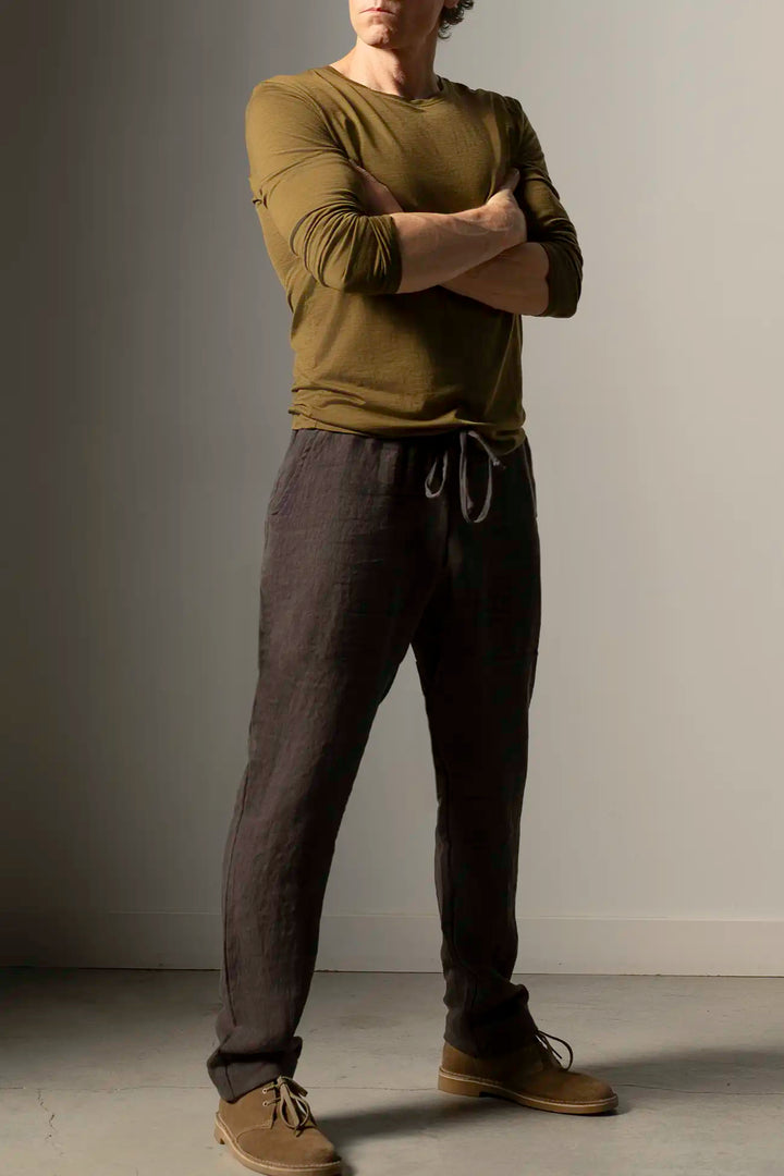 Men's Wide Leg Linen Pant