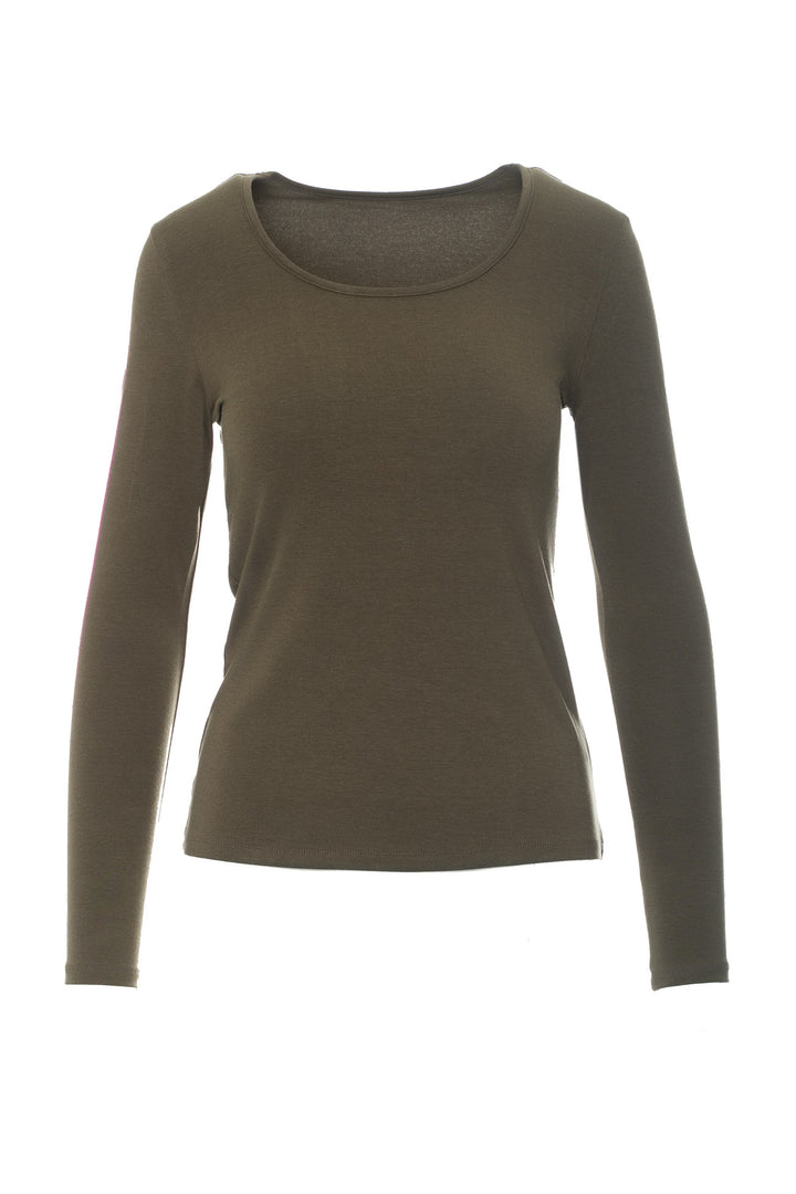 Bamboo Long Sleeve Scoop Neck Top