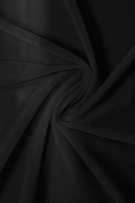 Black Nylon Spandex Power Mesh Fabric