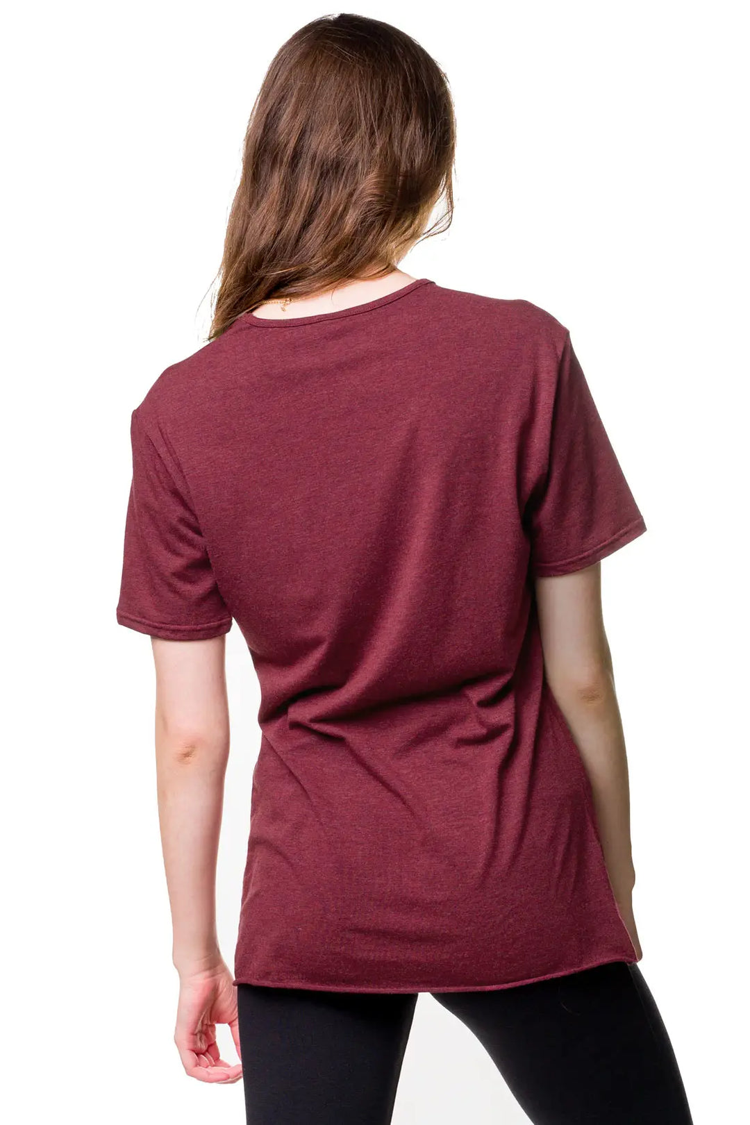 bamboo t shirt in maroon