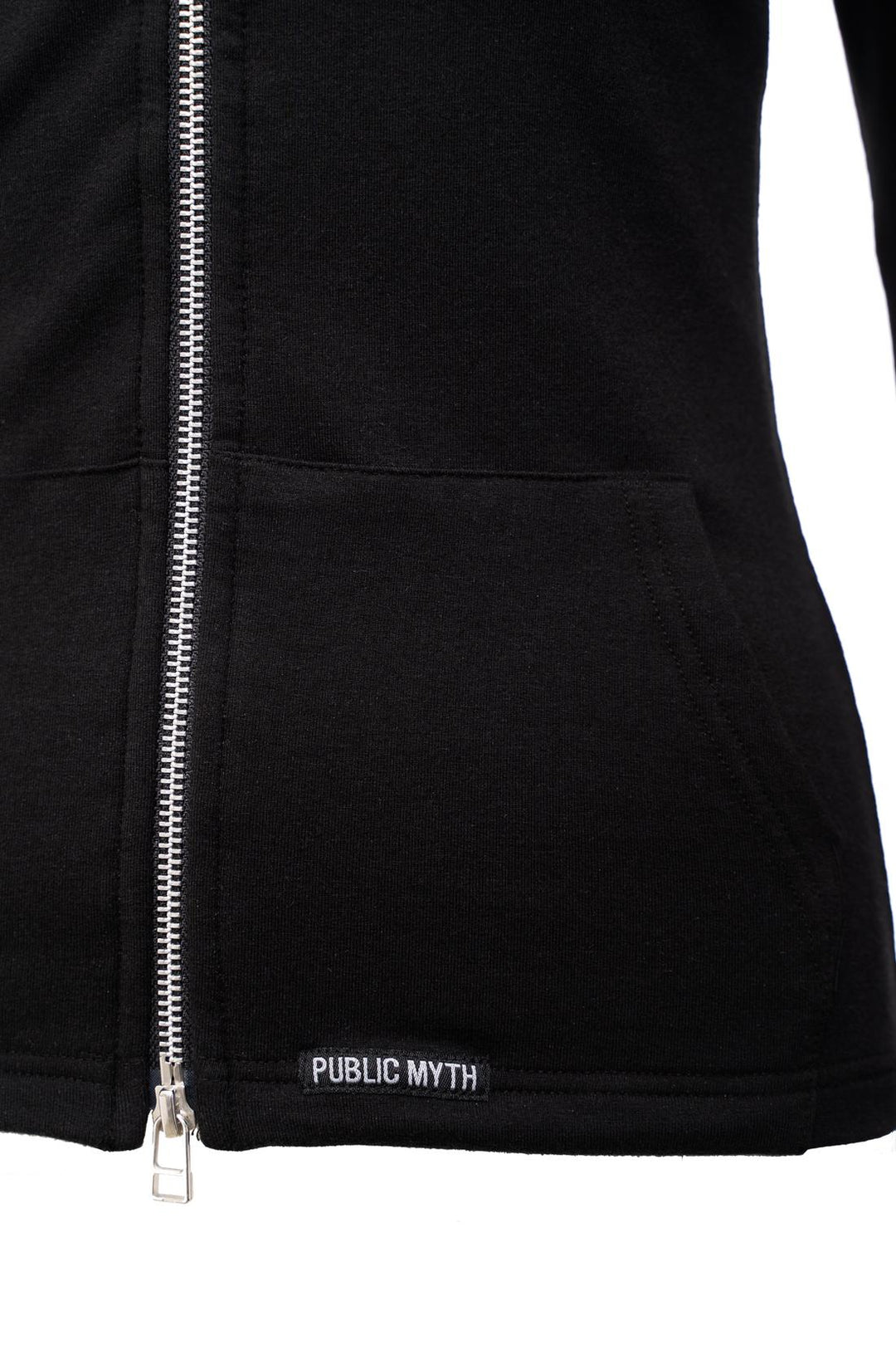 Women's black hoodie with premium zipper