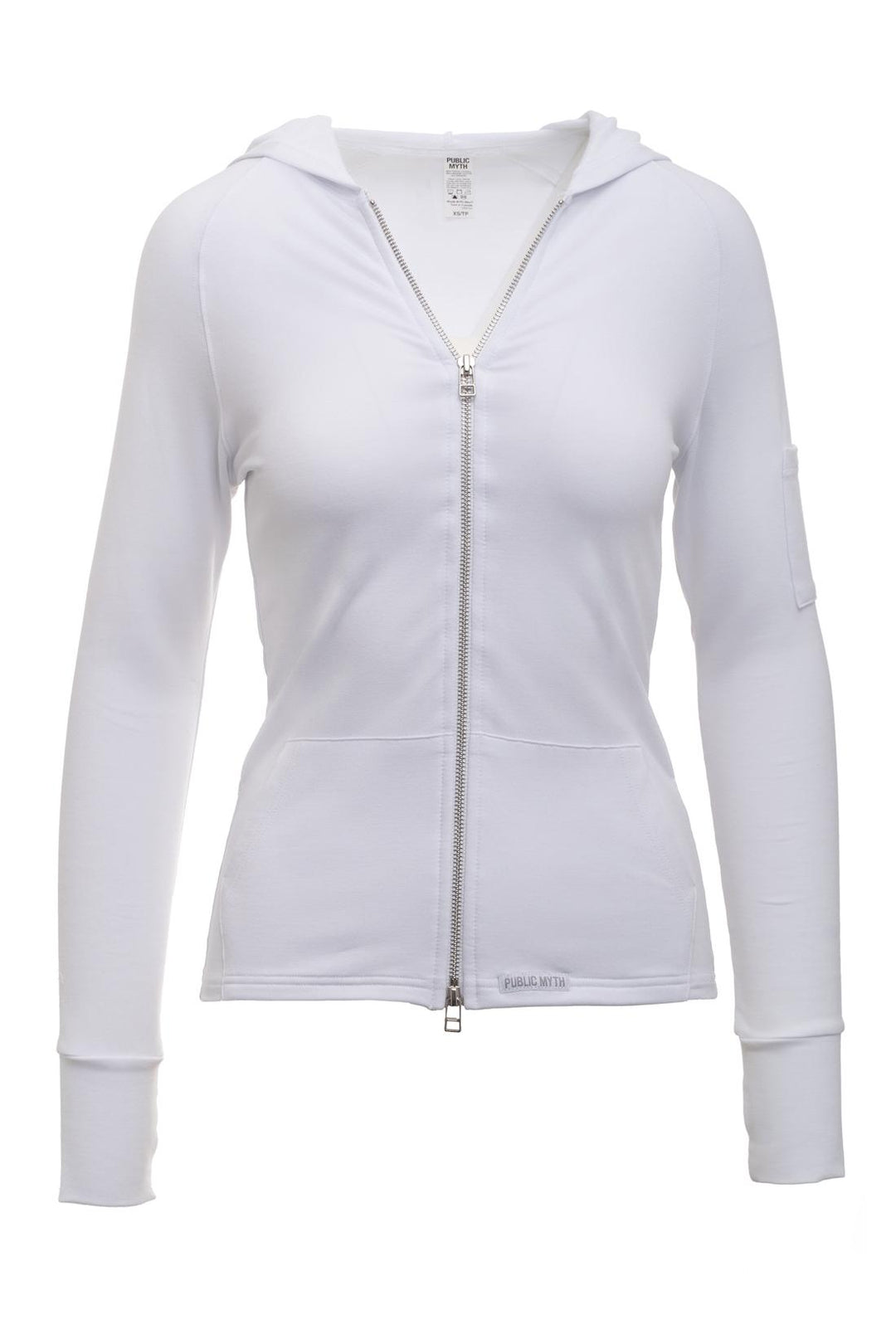 White zip up hoodie for women