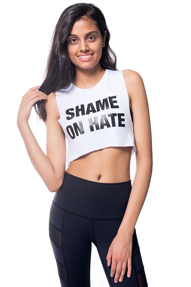 Shame On Hate Muscle Crop Tank